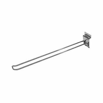 SLATWALL HOOKS DOUBLE PRONGED CHROME 250MM