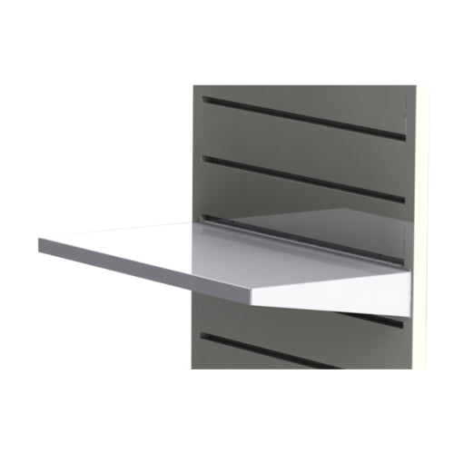 HEAVY DUTY SHELF FOR SLAT WALL WITH BOWED HEADER
