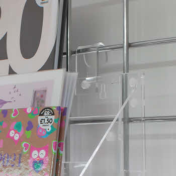 ACRYLIC 3 TIER GREETING CARD MERCHANDISER WITHOUT HEADER FOR COUNTER, SLAT & GRID WALL