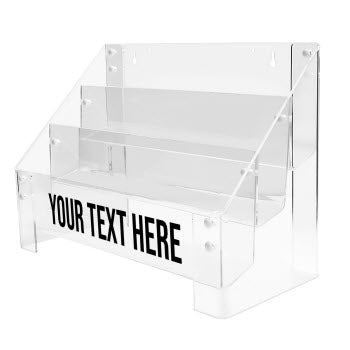 ACRYLIC 3 TIER GREETING CARD MERCHANDISER WITHOUT HEADER FOR COUNTER, SLAT & GRID WALL