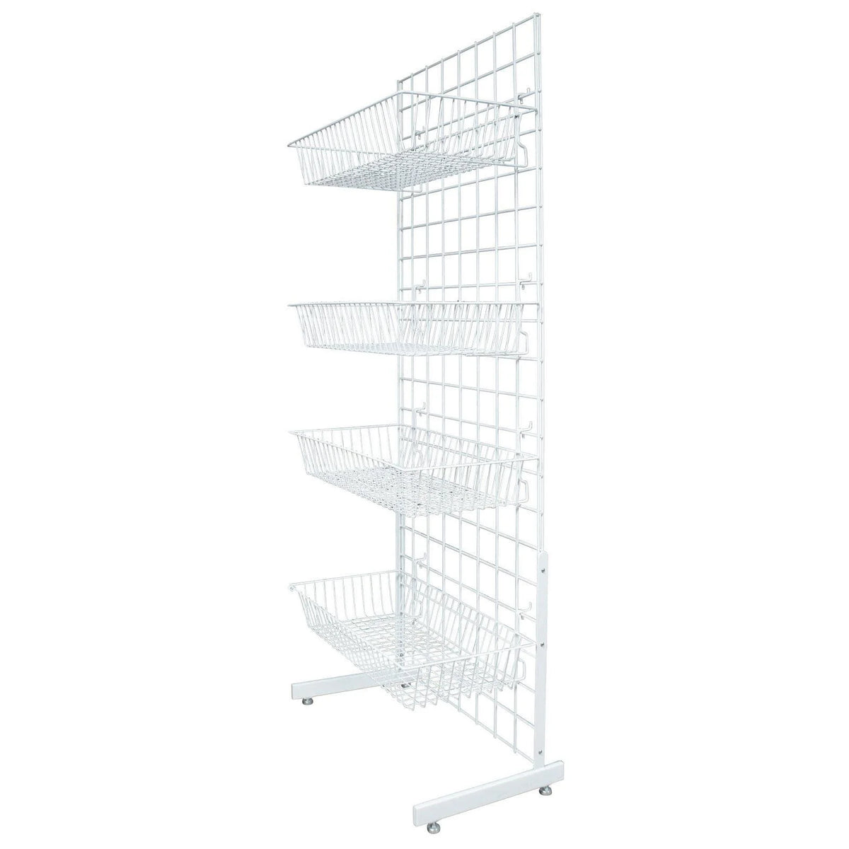 GRID PANEL 5FT TALL STAND WITH BASKETS