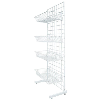 GRID PANEL 5FT TALL STAND WITH BASKETS