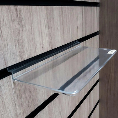 CLEAR FLAT MOULDED SHELF FOR SLATWALL