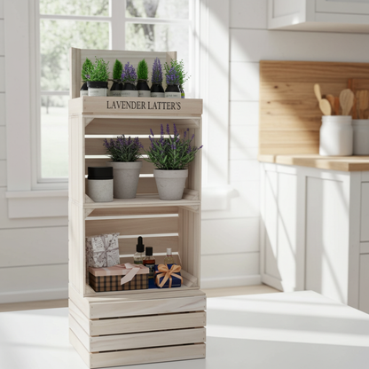 2 CRATE DISPLAY WITH TOP TRAY