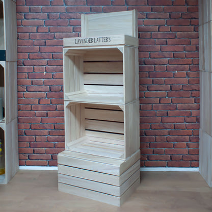 2 CRATE DISPLAY WITH TOP TRAY
