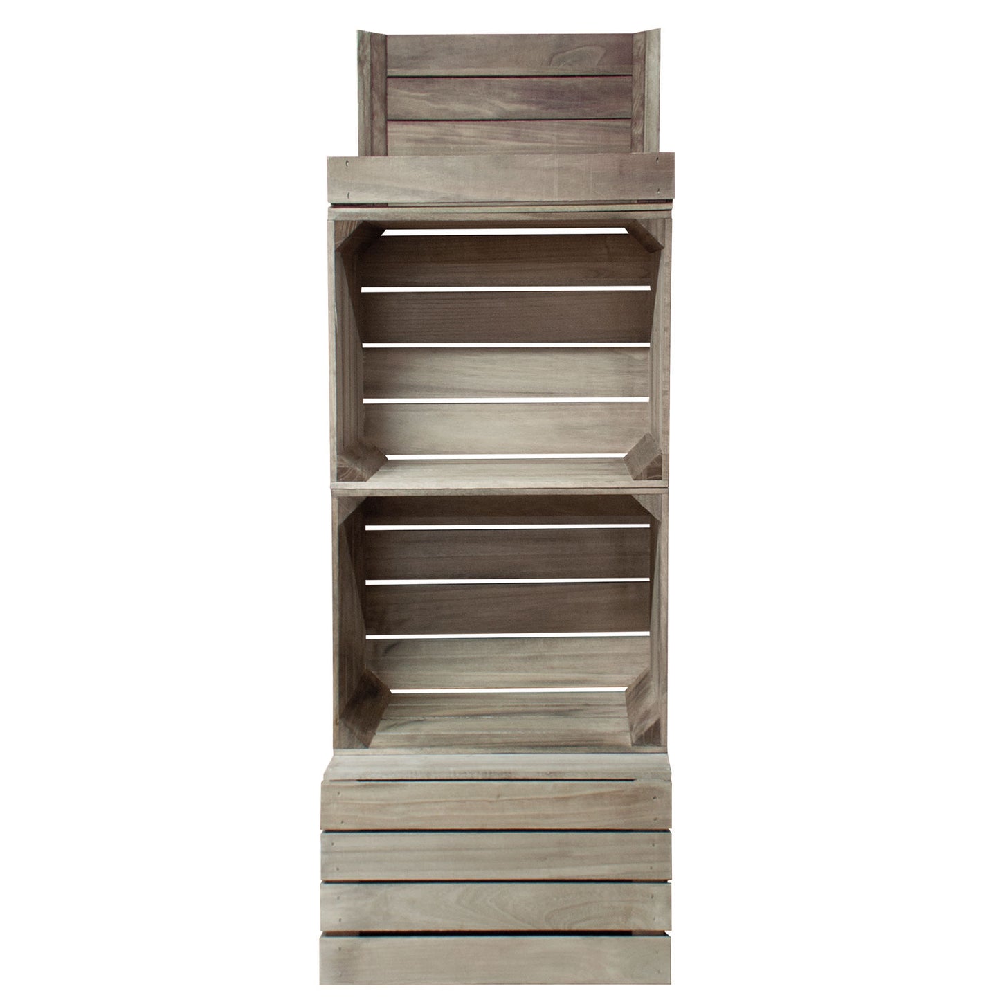 2 CRATE DISPLAY WITH TOP TRAY