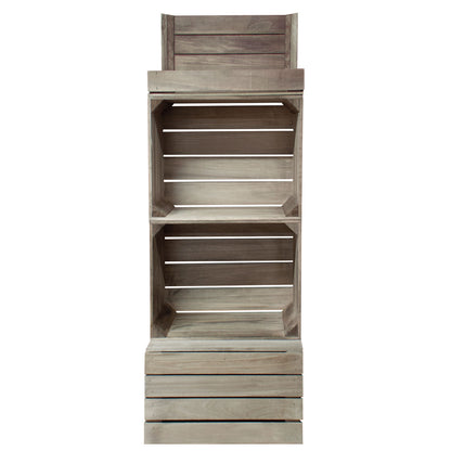 2 CRATE DISPLAY WITH TOP TRAY