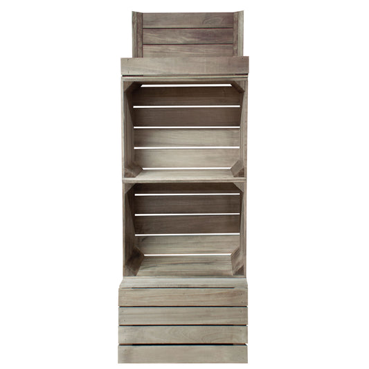 2 CRATE DISPLAY WITH TOP TRAY