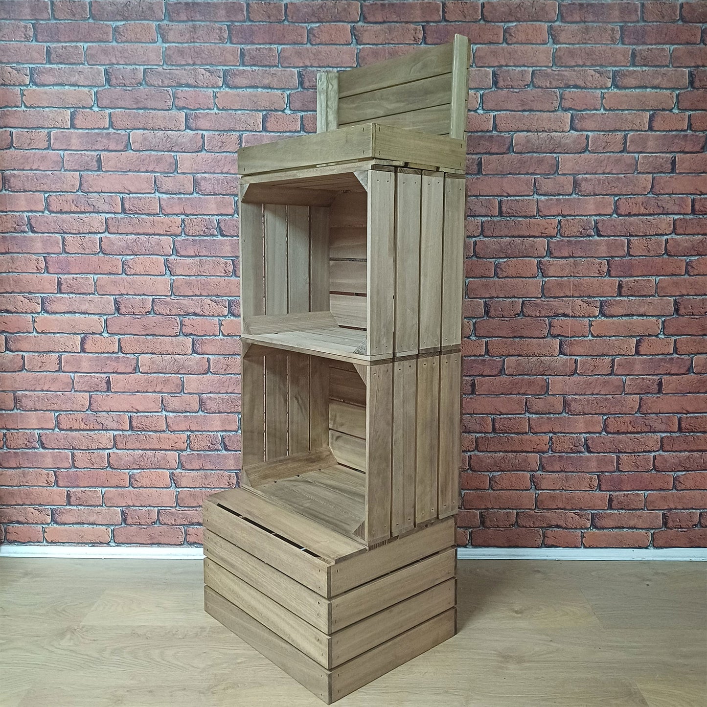 2 CRATE DISPLAY WITH TOP TRAY