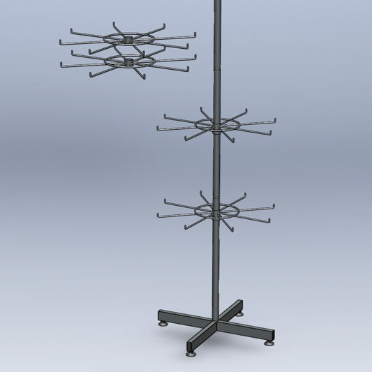CUSTOM METAL ROTARY TIERED HOOK STAND
