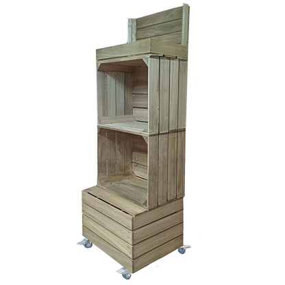 2 CRATE DISPLAY WITH TOP TRAY