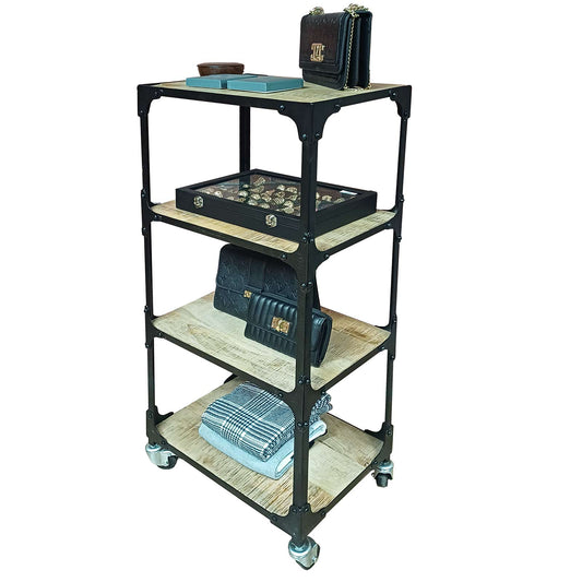4 SHELF UNIT WITH WHEELS