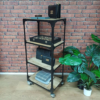 4 SHELF UNIT WITH WHEELS