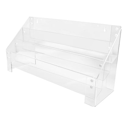 ACRYLIC 3 TIER GREETING CARD MERCHANDISER WITHOUT HEADER FOR COUNTER, SLAT & GRID WALL