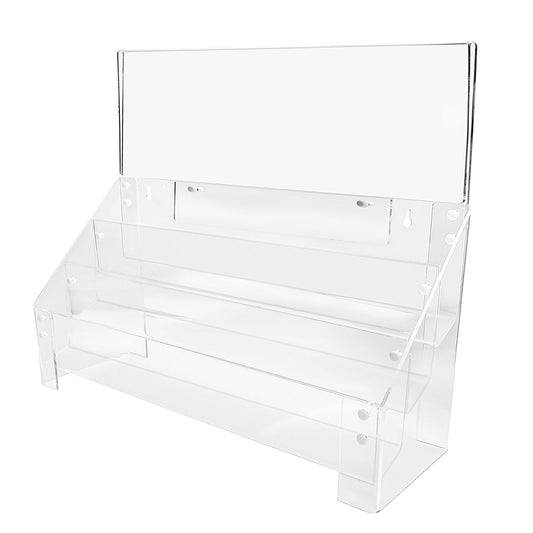 ACRYLIC 3 TIER GREETING CARD MERCHANDISER WITH HEADER