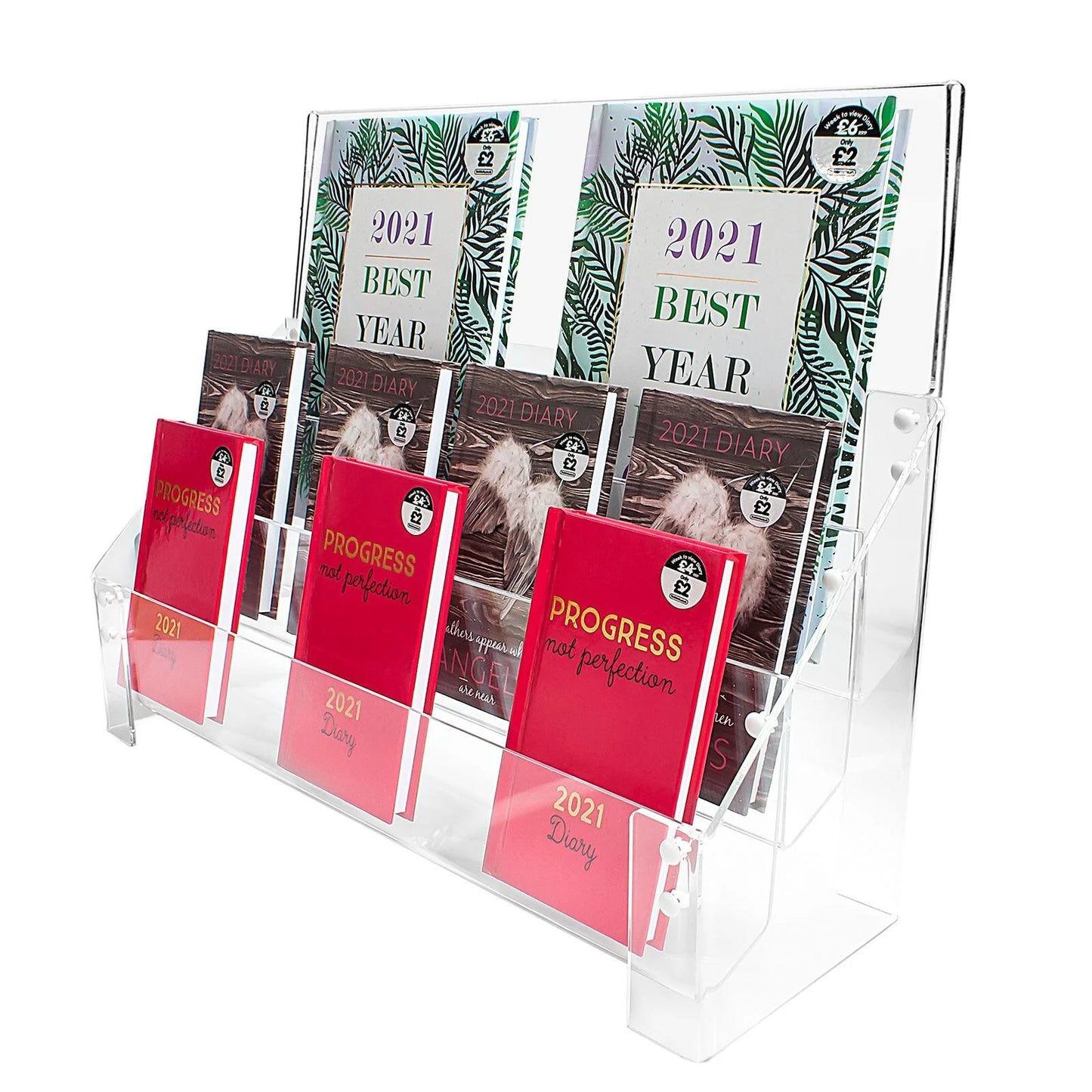 ACRYLIC 3 TIER GREETING CARD MERCHANDISER WITH HEADER