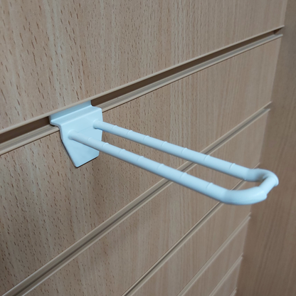 SLATWALL HOOKS 100MM DOUBLE PRONGED