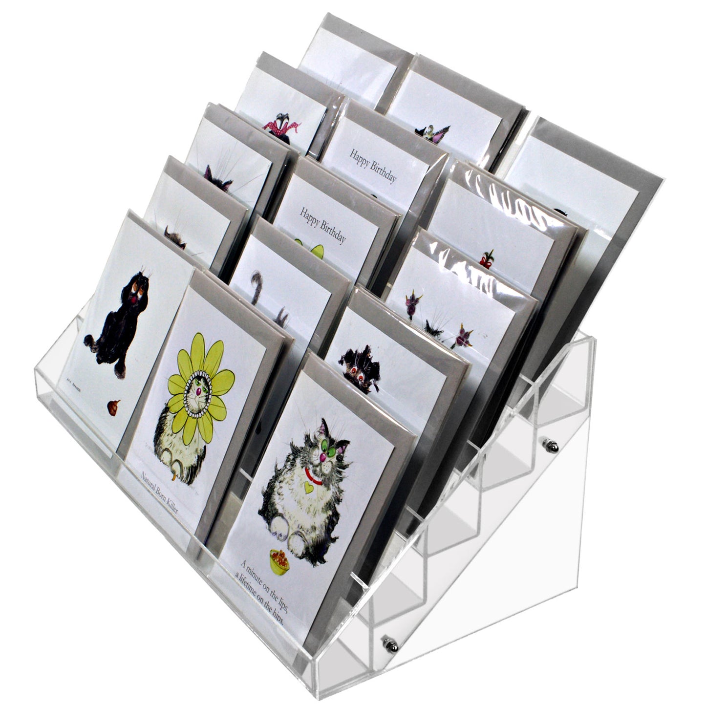 ACRYLIC 5 TIER COUNTER DISPLAY FOR CARDS & BOOKS