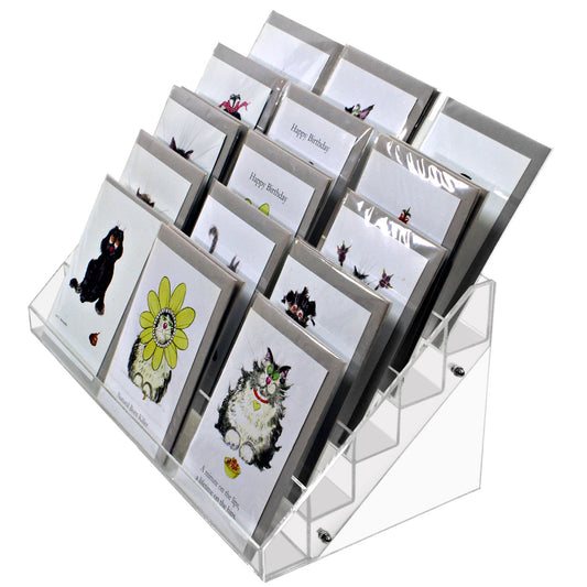 ACRYLIC 5 TIER COUNTER DISPLAY FOR CARDS & BOOKS