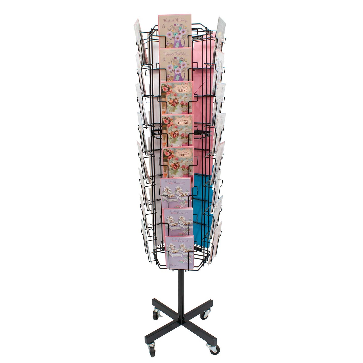 ROTATING FLOOR STAND FOR CARDS & BOOKS 40 POCKET