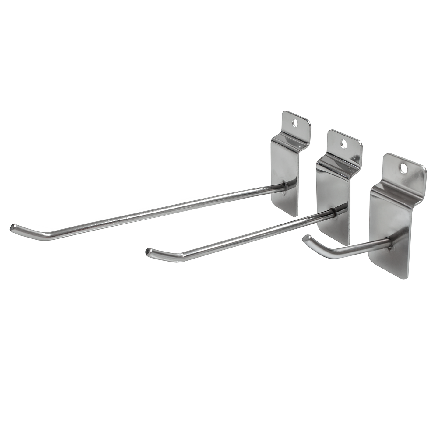 SLATWALL HOOKS SINGLE PRONGED CHROME