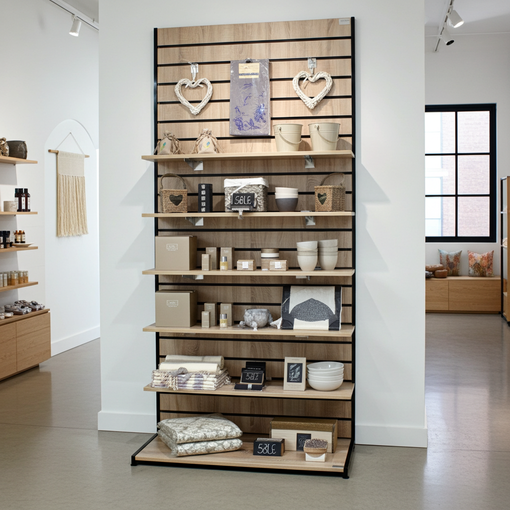 FREE STANDING SLATWALL WOOD DISPLAY 1000