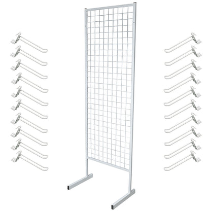 MESH PANEL FLOOR STAND FLAT PANEL WITH EURO HOOKS & HEADER BUNDLE