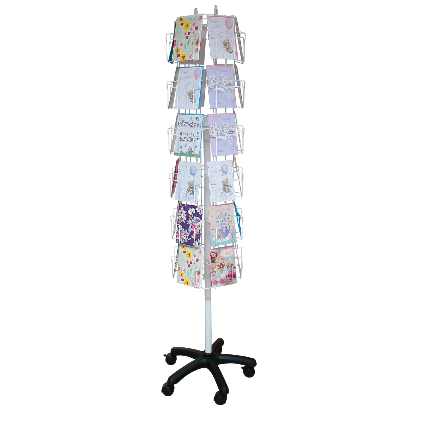 ROTATING FLOOR CARD STAND 36 POCKETS