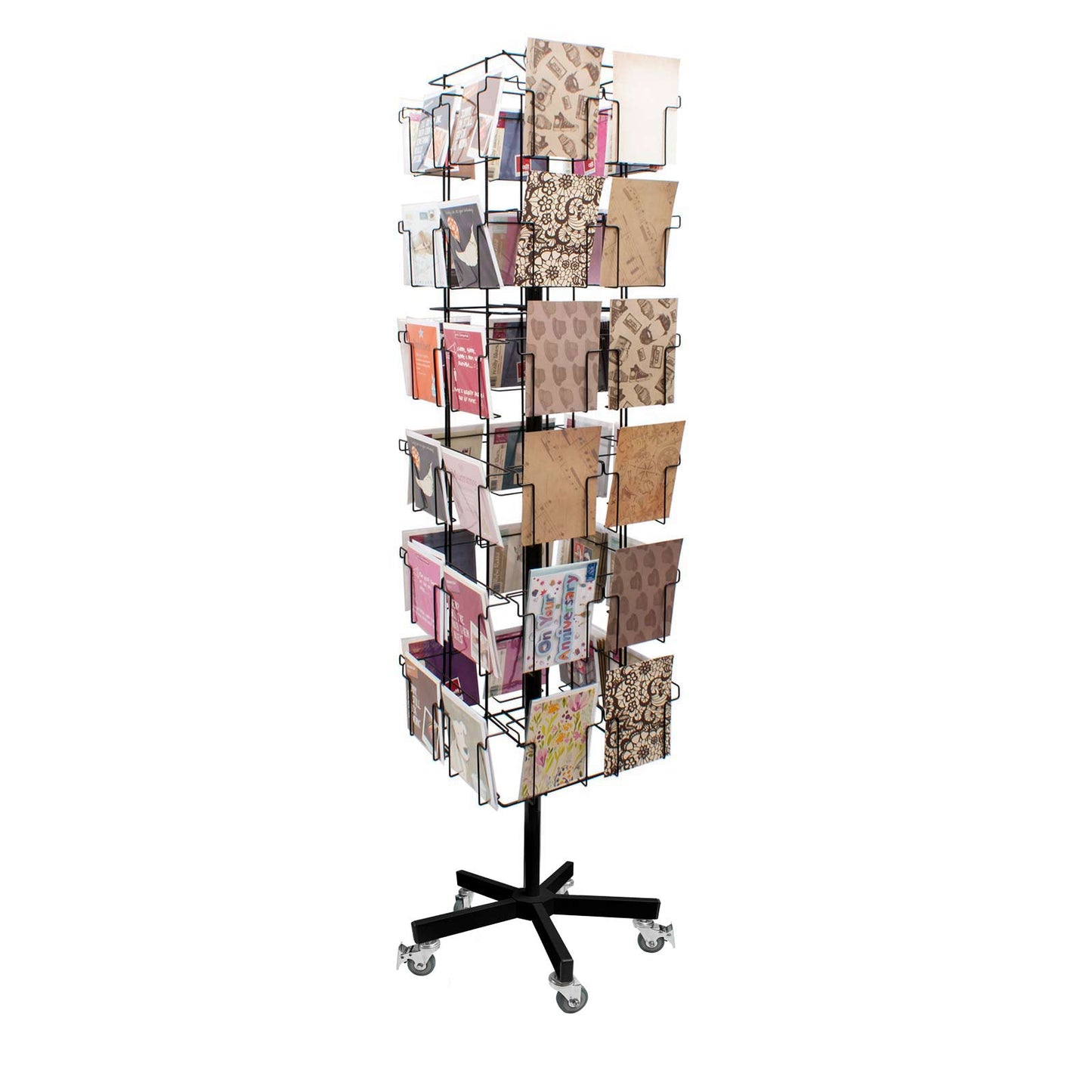 ROTATING GREETING CARD STAND 48 POCKETS