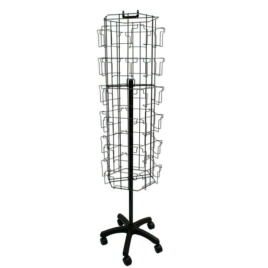 ROTATING FLOOR CARD STAND 48 POCKETS
