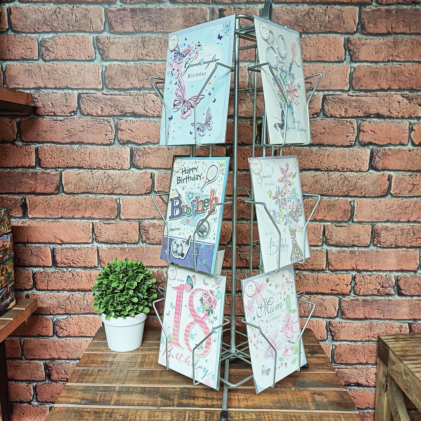GREETING CARD STAND COUNTER DISPLAY 12 POCKETS