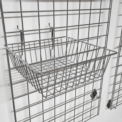 SLATWALL & GRID MESH WALL HANGING BASKET