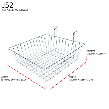 SLATWALL & GRID MESH WALL HANGING BASKET