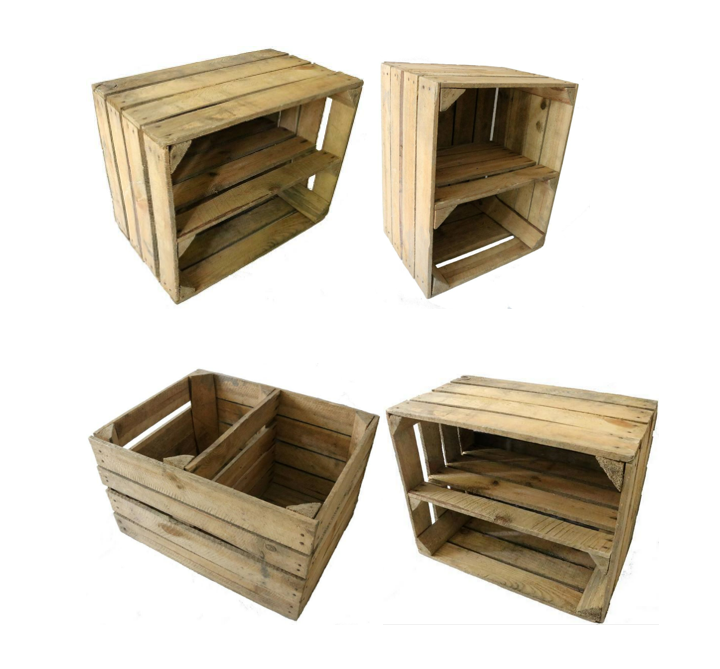 RECLAIMED APPLE CRATE WITH SHELF