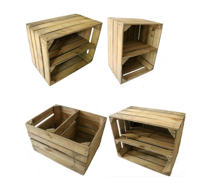 RECLAIMED APPLE CRATE WITH SHELF
