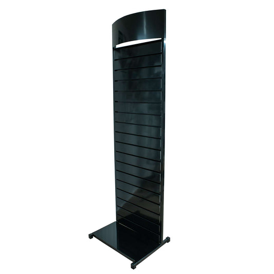METAL SLATWALL DISPLAY STAND WITH BOWED HEADER