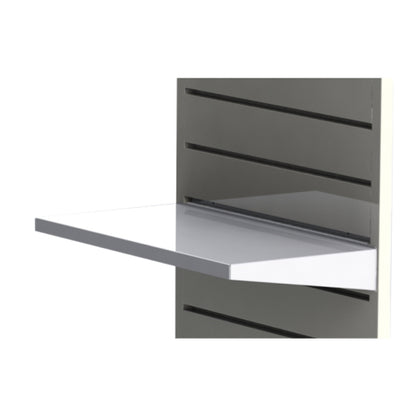 HEAVY DUTY SHELF FOR SLAT WALL WITH BOWED HEADER